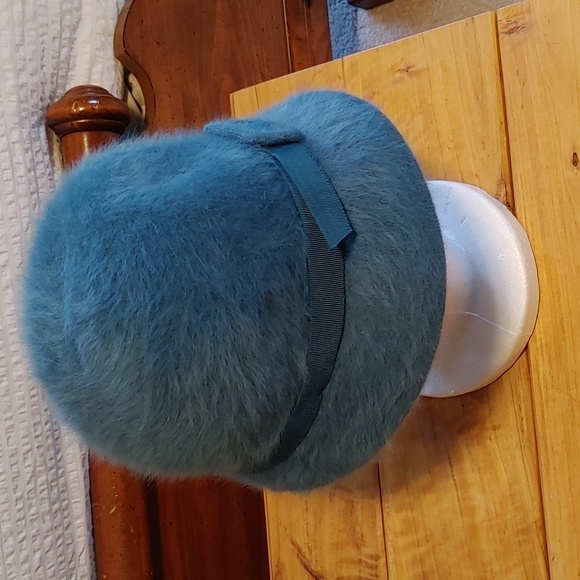 Women's Vintage Blue Angora Kangol Bucket Hat - Picture 2 of 12